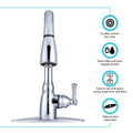 NONMETALLIC PULLDOWN RV KITCHEN FAUCET CHROME POLISHED