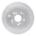 R1 01-08 Acura MDX Rear Left Drilled & Slotted Silver Brake Rotor
