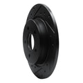 R1 04-13 Volvo S40 Rear Left Drilled & Slotted Black Brake Rotor