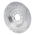 R1 14-23 Jeep Cherokee Rear Left Drilled & Slotted Silver Brake Rotor