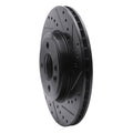 R1 07-15 Mini Cooper (Excl Clubman) Front Right Drilled & Slotted Black Brake Rotor