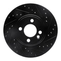 R1 07-15 Mini Cooper (Excl Clubman) Front Right Drilled & Slotted Black Brake Rotor
