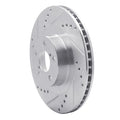 DFC 01-08 Saab 9-2X Front Left Drilled & Slotted Silver Brake Rotor