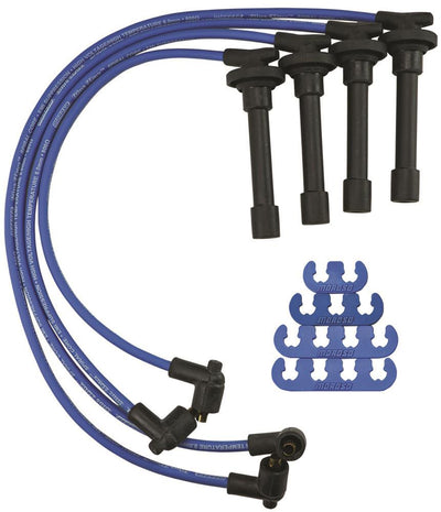 Moroso Custom Ignition Wire Set - Blue Max - Spiral Core - Colored High Temp Wire Separators - Blue