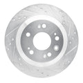 R1 2005-2012 Acura RL Rear Right Drilled & Slotted Silver Brake Rotor