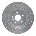 R1 08-13 Toyota Highlander Rear Left Drilled & Slotted Silver Brake Rotor