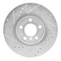 R1 Concepts Brake Rotor Drilled and Slotted Silver Fits Mini Cooper