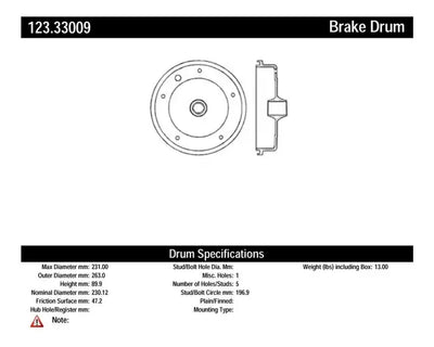 C-TEK Standard Brake Drum