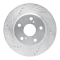 DFC 06-18 Lexus HS250H Front Left Drilled & Slotted Silver Brake Rotor