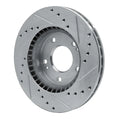 DFC 07-10 Hyundai Elantra Front Left Drilled & Slotted Silver Brake Rotor