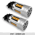 3157 LED Bulbs w/ AMBER Running Lights AMBER Turn Signals CAN Bus Compatible Eliminates Hyper Flash - AMBER (Two Bulbs Per Package)