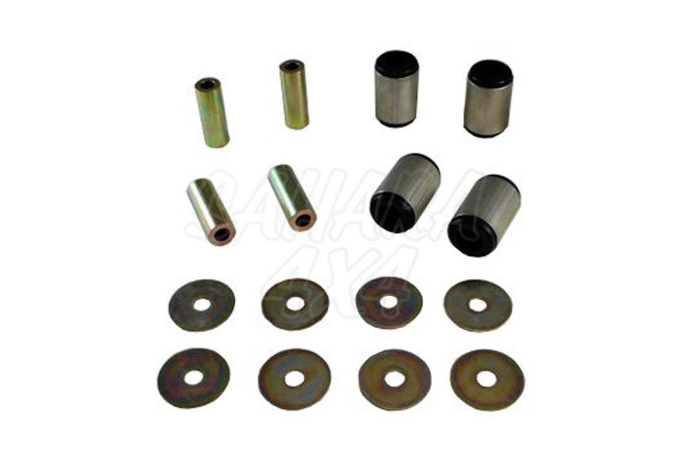 Control arm - lower front inner bushing 4 Shell Bushings 4 Tubes 8 Washers Install Guide Grease