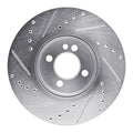 DFC 07-15 Mini Cooper (Excl Clubman) Front Right Drilled & Slotted Silver Brake Rotor