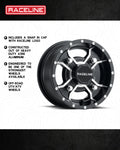 Aluminum Wheels 10x5 Mamba UTV A77 Machined Spokes Satin Black 18 Offset 4 on 144 Bolt Pattern Raceline