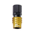 Q/R Female 1/2 NPT #8 Socket Valved Gold/Black