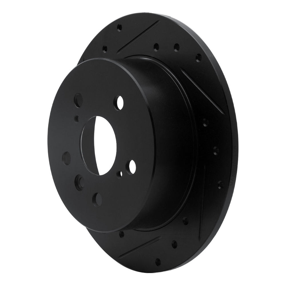 R1 2012-2018 Lexus ES300H Rear Left Drilled & Slotted Black Brake Rotor