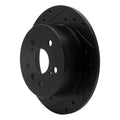 R1 2012-2018 Lexus ES300H Rear Left Drilled & Slotted Black Brake Rotor
