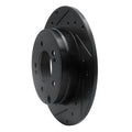R1 05-20 Hyundai Azera Rear Left Drilled & Slotted Black Brake Rotor