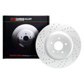 R1 05-19 Ford Five Hundred Rear Right Drilled & Slotted Silver Brake Rotor