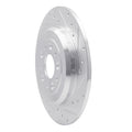 R1 05-19 Ford Five Hundred Rear Right Drilled & Slotted Silver Brake Rotor
