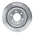 R1 21-25 Ford BRONCO Rear Left Drilled & Slotted Silver Brake Rotor
