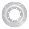 R1 Concepts Brake Rotor Drilled and Slotted Silver Fits Ford E-350