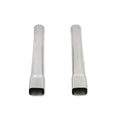 Exhaust Tips Super Bee Style Polished 340 Stainless Steel 3.0 Inch Inlet With Rectangular Oval Oulet Clamp-On Set Of 2 Pieces Hooker BlackHeart