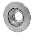 R1 Concepts Brake Rotor Drilled and Slotted Silver Fits Porsche 911