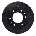 R1 06-14 Hyundai Entourage Front Right Drilled & Slotted Black Brake Rotor