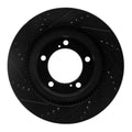 R1 07-22 Lexus LX570 Front Right Drilled & Slotted Black Brake Rotor