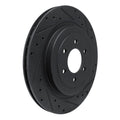 R1 92-02 Dodge Viper Rear Right Drilled & Slotted Black Brake Rotor