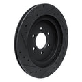 R1 92-02 Dodge Viper Rear Right Drilled & Slotted Black Brake Rotor