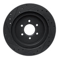 R1 92-02 Dodge Viper Rear Right Drilled & Slotted Black Brake Rotor