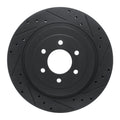 R1 92-02 Dodge Viper Rear Right Drilled & Slotted Black Brake Rotor