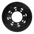 R1 75-93 Dodge W200 Front Right Drilled & Slotted Black Brake Rotor