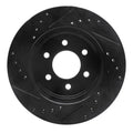 R1 97-02 Dodge Dakota 4WD Front Right Drilled & Slotted Black Brake Rotor