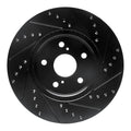 R1 02-15 Lexus ES300 Front Left Drilled & Slotted Black Brake Rotor