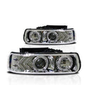 9902 CHEVY SILVERADO /0006 CHEVY SUBURBAN/0006 CHEVY TAHOE HALO PROJECTOR HEAD LIGHTS(BLK/CLEAR)