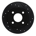 R1 78-90 Dodge Rampage Front Right Drilled & Slotted Black Brake Rotor