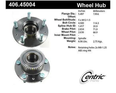 PRM HUB & BEARING ASSEMBLY; W/ABS