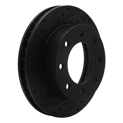 R1 99-20 Cadillac DeVille Front Left Drilled & Slotted Black Brake Rotor
