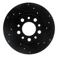 R1 15-25 Alfa Romeo Tonale Rear Right Drilled & Slotted Black Brake Rotor