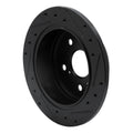 R1 02-08 Lexus ES300 Rear Left Drilled & Slotted Black Brake Rotor