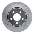 R1 07-12 Dodge Nitro Front Left Drilled & Slotted Silver Brake Rotor