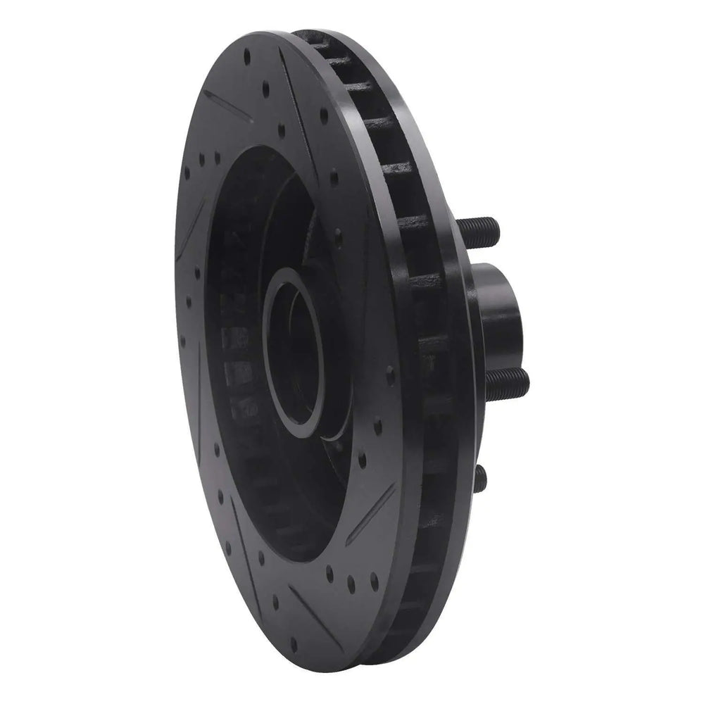 R1 88-96 Chevrolet C2500 Front Left Drilled & Slotted Black Brake Rotor