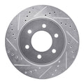 R1 04-08 Ford F-150 4WD Front Left Drilled & Slotted Silver Brake Rotor