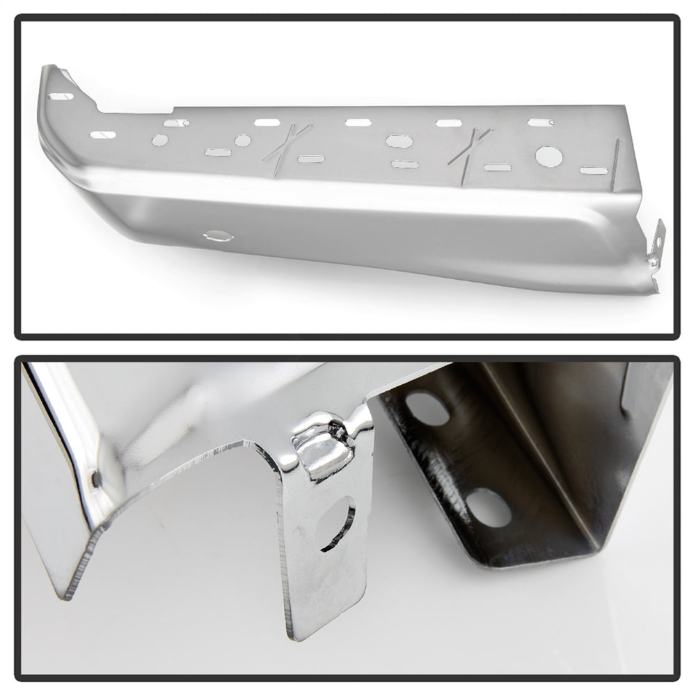 1518 F150 STYLESIDE WITH SENSOR HOLE REAR BUMPER CAP END CHROME LEFT