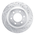 R1 2022-2025 Lexus LX600 Front Right Drilled & Slotted Silver Brake Rotor