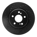 R1 93-02 Mercedes-Benz 600SL Rear Left Drilled & Slotted Black Brake Rotor