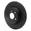R1 93-02 Mercedes-Benz 600SL Rear Left Drilled & Slotted Black Brake Rotor